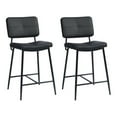 thumbnail image 1 of FurnitureR Independence 27" Full Back Faux Leather Bar Stools - Black (Set of 2), 1 of 8