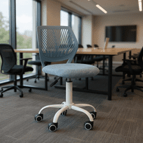 Homy Casa Conference Streaming Footrest Stool Ergonomic Adjustable Swivel Chair with Rolling Casters and Cushioned Seat for Live Broadcasts Offices and Meeting Rooms