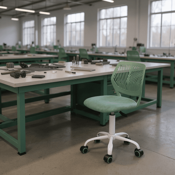 Homy Casa Adjustable Height Drafting Stool with 360° Swivel, Ergonomic Design and Quiet Casters for Factory Assembly Line, Workbench and Production Station