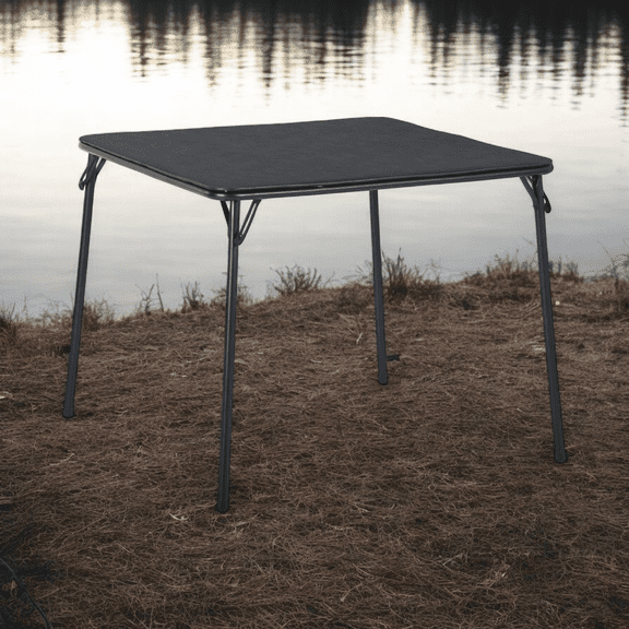 FurnitureR Portable Folding Camping Table, Easy Setup for Outdoor Dining, Perfect for Camping, Backpacking, and Picnic, Compact and Durable, Weather-Resistant Surface, Black