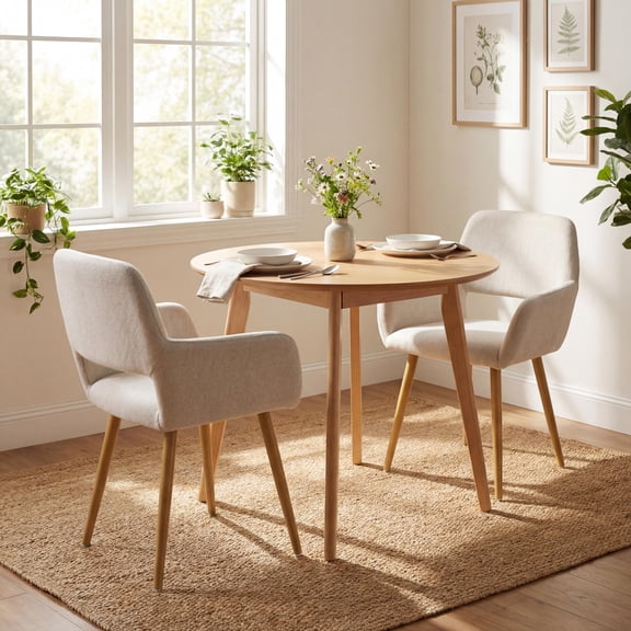 FurnitureR Restaurant Booth Chairs Set of 2, Modern Accent Dining Chairs with Open Back and Sturdy Metal Frame, Comfortable Seating for Restaurants, Cafes, or Reception Areas, Beige