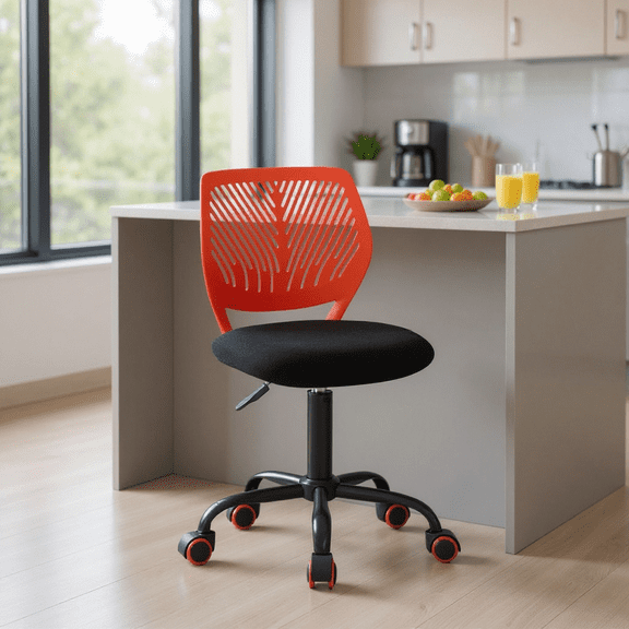 Homy Casa Ergonomic Counter-Height Swivel Task Chair with Adjustable Height, Breathable Back and Quiet Casters for Kitchen Island, Home Bar and Coffee Station