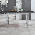 thumbnail image 1 of Furniturebox UK Enna 66.93-Inch Metal and Glass Indoor Extending Dining Table, Black & Chrome, 1 of 6