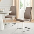 thumbnail image 1 of Furniturebox UK Lorenzo Modern Adult Faux Leather Dining Side Chairs, Cappuccino Beige (Set of 2), 1 of 6