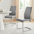 thumbnail image 1 of Furniturebox UK Lorenzo Modern Adult Faux Leather Dining Side Chairs, Gray (Set of 2), 1 of 6