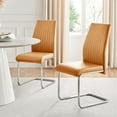thumbnail image 1 of Furniturebox UK Lorenzo Modern Adult Faux Leather Dining Side Chairs, Mustard Yellow (Set of 2), 1 of 6