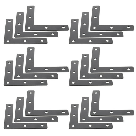 NIAIZEK 20Pcs Black Metal Brackets for Wood L Shape Furniture Corner Braces