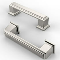 Furniware 10 Pack 3" Square Cabinet Drawer Handles,Brushed Satin Nickel Cabinet Hardware