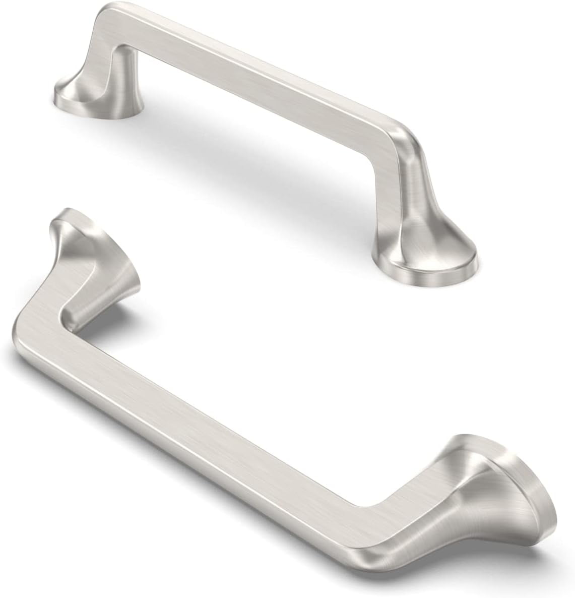 Furniware 10 Pack Cabinet Pulls, Hardware Drawer Handles, Zinc Alloy Kitchen Cabinet Door Handles Pull, Brushed Satin Nickel-96mm(3.8 Inch) Hole Center