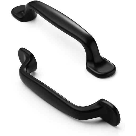 Furniware 10 Pack Matt Black Kitchen Cupboard Handles, Cabinet Hardware Drawer Appliance Pulls, Kitchen Cabinet Drawer Wardrobe Door Handles,Brass- 3 Inch(96mm) Hole Center