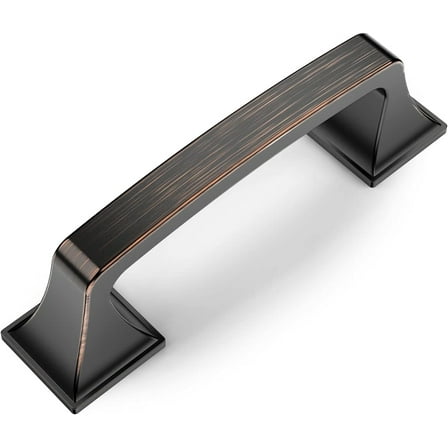 Furniware 10 Pack Oil Rubbed Bronze Heavy Duty Cabinet Door Handles Pull Matt Black Finish - 3"(76mm) Hole Center