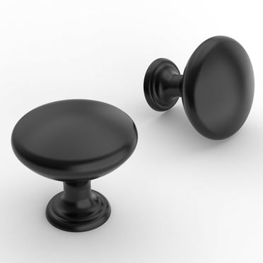 Furniware 10 Pack ,Round Cabinet Drawer Matt Black Knobs
