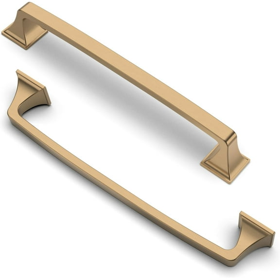 Furniware 10 Packs Cabinet Handles, Champagne Bronze Hardware Drawer PullsZinc Alloy Kitchen Cabinet Door Handles Pull-128mm(5 Inch) Hole Center