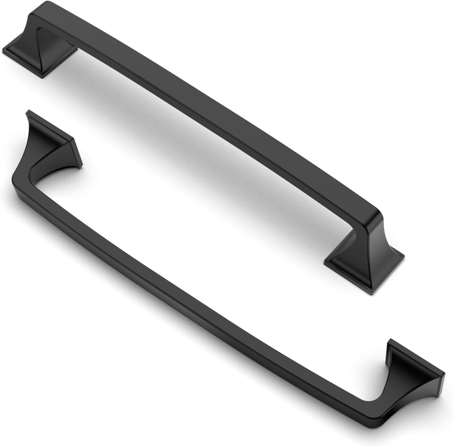 Furniware, 6.3" Black Zinc Alloy Nickel Cabinet Pulls with 10 Cabinet Handles 10 Piece 10 Pack
