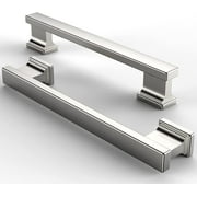 Furniware 10-Piece, 5" Silver Zinc Alloy Nickel Cabinet Pulls with 2 Mounting Screws, 10-Pack