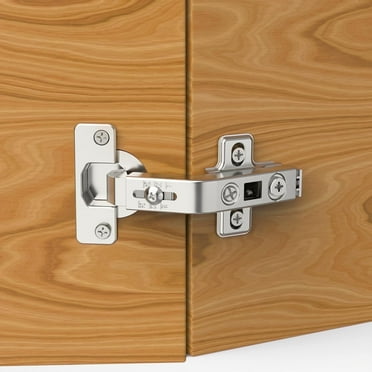 Furniware 135 Degree Stainless Steel Nickel and Brass Lazy Susan Hinges, Silver, 2 Piece with Screws 2 Pack