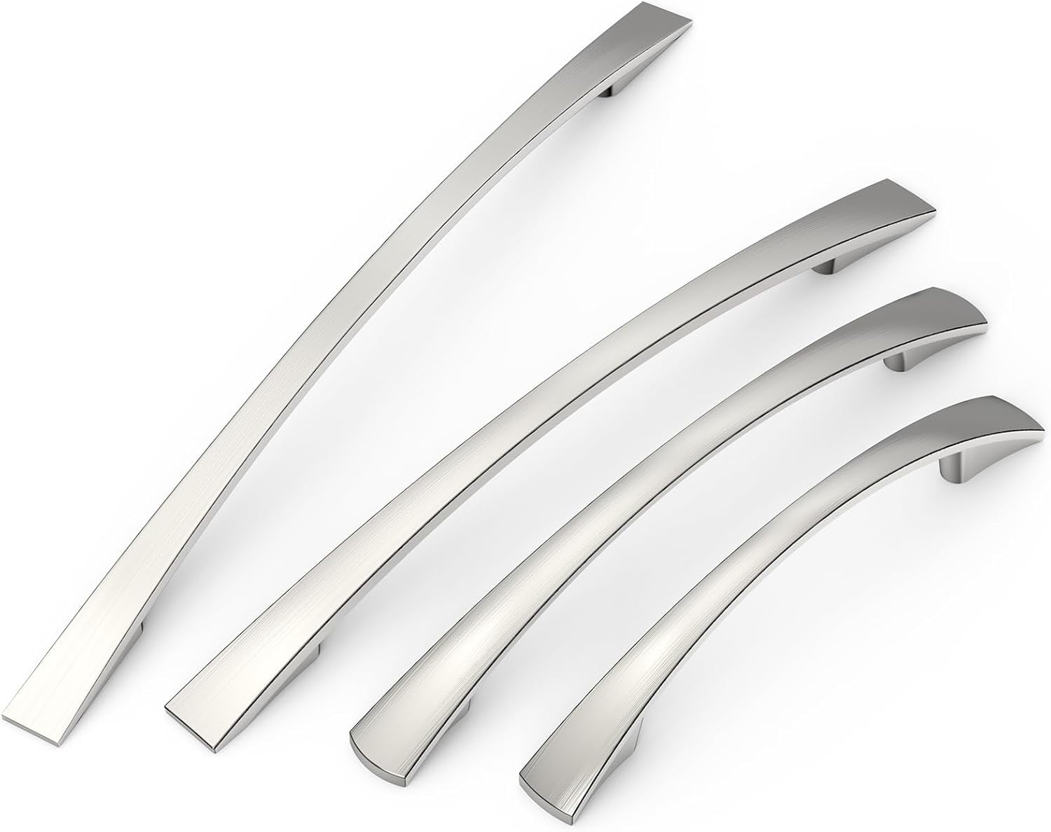 Furniware 192mm 10-Pack Cabinet Pulls, Zinc Alloy Drawer Pulls, Hardware Modern Kitchen Cabinet Door Handles, for Kitchen and Bathroom Cabinets Cupboard, Brushed Nickel-192mm(7.6 Inch) Hole Center