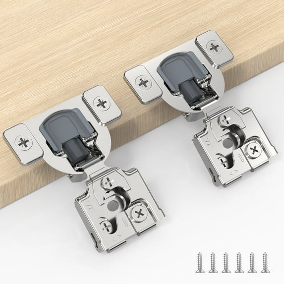 Furniware 1/2" Nickel Soft Close Cabinet Hinges, 2 Piece, 2 Pack,Zinc