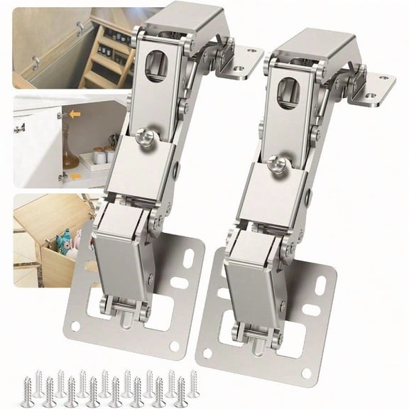 Furniware 2 Pair 170 Degree Frameless Soft Close Cabinet Hinges Heavy Duty Hidden Hydraulic Lazy Susan Hinges Concealed For Corner Cabinet Crawlspace Trap Door Wardrobe No Cup Grooving