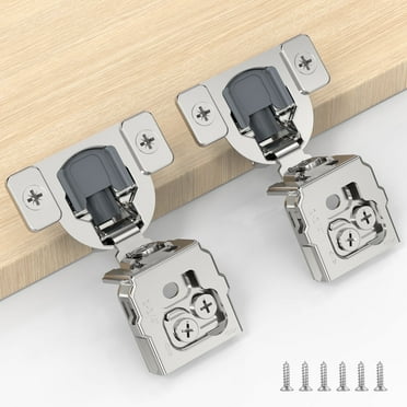 Furniware 2-Piece 1-1/4" Overlay Cabinet Hinges with Soft Close, Nickel Plated- 105 Degree, 2-Pack