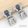 thumbnail image 1 of Furniware 2-Piece 1-1/4" Nickel Plated Cabinet Hinges with Soft Close, 2-Pack, 1 of 9