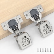 Furniware 2-Piece 1-1/4" Nickel Plated Cabinet Hinges with Soft Close, 2-Pack