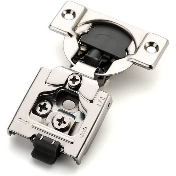 Furniware 20 Piece 1/2inch Cold-Rolled Steel Nickel Overlay Hinges, 20 Pack