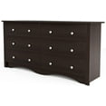 thumbnail image 1 of Furniwell 6 Drawer Dresser for Bedroom, Wood Dresser Wide Storage Organizer, Storaged Drawer Units for Hallway Closets (Brown), 1 of 7