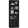 thumbnail image 1 of Furniwell Industrial Bookshelf and Bookcases with Doors Modern Bookshelf Cabinet Tall Bookshelf Storage for Home Office, Bedroom (Black), 1 of 7