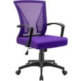 thumbnail image 1 of Furniwell Mid Back Mesh Desk Chair - Ergonomic Lumbar Support, Swivel Rolling Task Chair with Armrest (Purple), 1 of 14