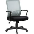 thumbnail image 1 of Furniwell Office Chair Ergonomic Desk Chair Mid Back Modern Computer Chair Task Swivel Chair Mesh Adjustable Chair with Lumbar Support Armrest (Grey), 1 of 8
