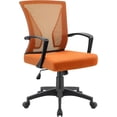 thumbnail image 1 of Furniwell Office Chair Home Office Desk Chair Mid Back Mesh Desk Chair Ergonomic Lumbar Support Computer Chair Swivel Rolling Task Chair with Armrest (Orange), 1 of 14