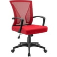 thumbnail image 1 of Furniwell Office Chair Home Office Desk Chair Mid Back Mesh Desk Chair Ergonomic Lumbar Support Computer Chair Swivel Rolling Task Chair with Armrest (Red), 1 of 14