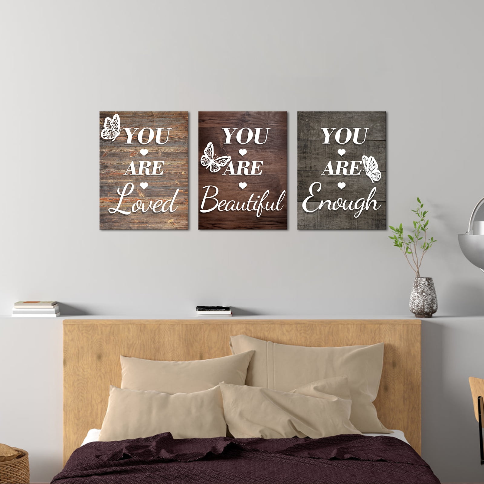 Furnster 3 Pieces Modern Framed Canvas Wall Art Decor Vintage ...