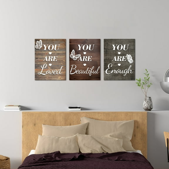 Furnster 3 Pieces Modern Framed Canvas Wall Art Decor Vintage Motivational Wall Art Inspirational Quotes Canvas Prints 36x 16 Framed