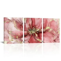 Furnster Abstract Floral Canvas Wall Art Elegant Flower Painting Framed Canvas Prints 12"x16" 3Pcs Modern Wall Decor for Bedroom Living Room