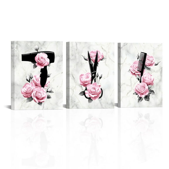 Furnster Modern Barbershop Canvas Prints Wall Art Decor Hair Salon Picture Painting Artwork Set 12"x16"x3pcs