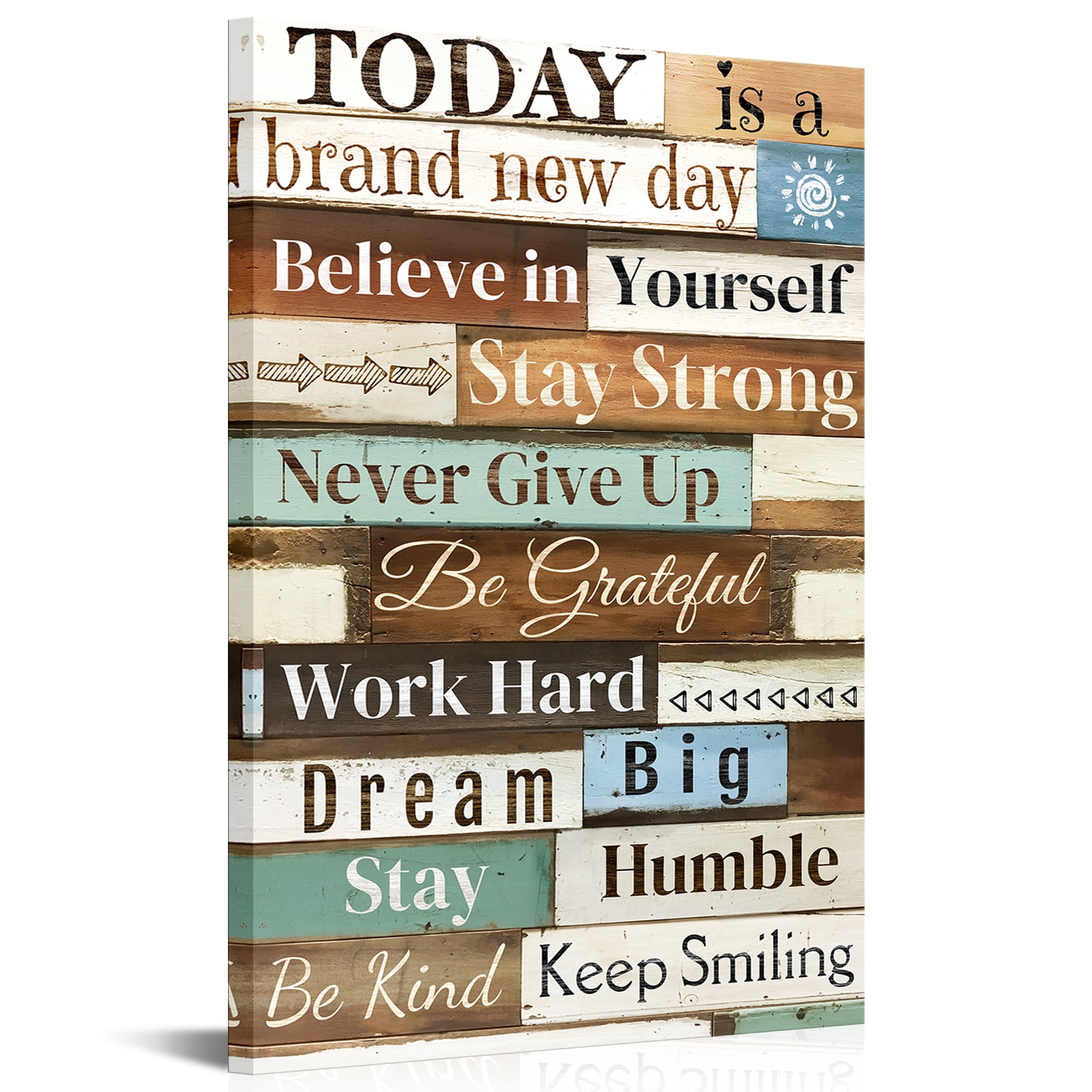 Furnster Modern Motivational Quotes Canvas Wall Art Today is A Brand ...