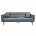 thumbnail image 1 of Furntsy Modern Linen Upholstered Futon Sofa Bed for Compact Living Space, Apartment, Gray, 1 of 9