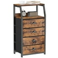 thumbnail image 1 of Furnulem 4 Drawers Nightstand, Fabric Dresser for Bedroom, Living Room, Rustic Brown, 1 of 7