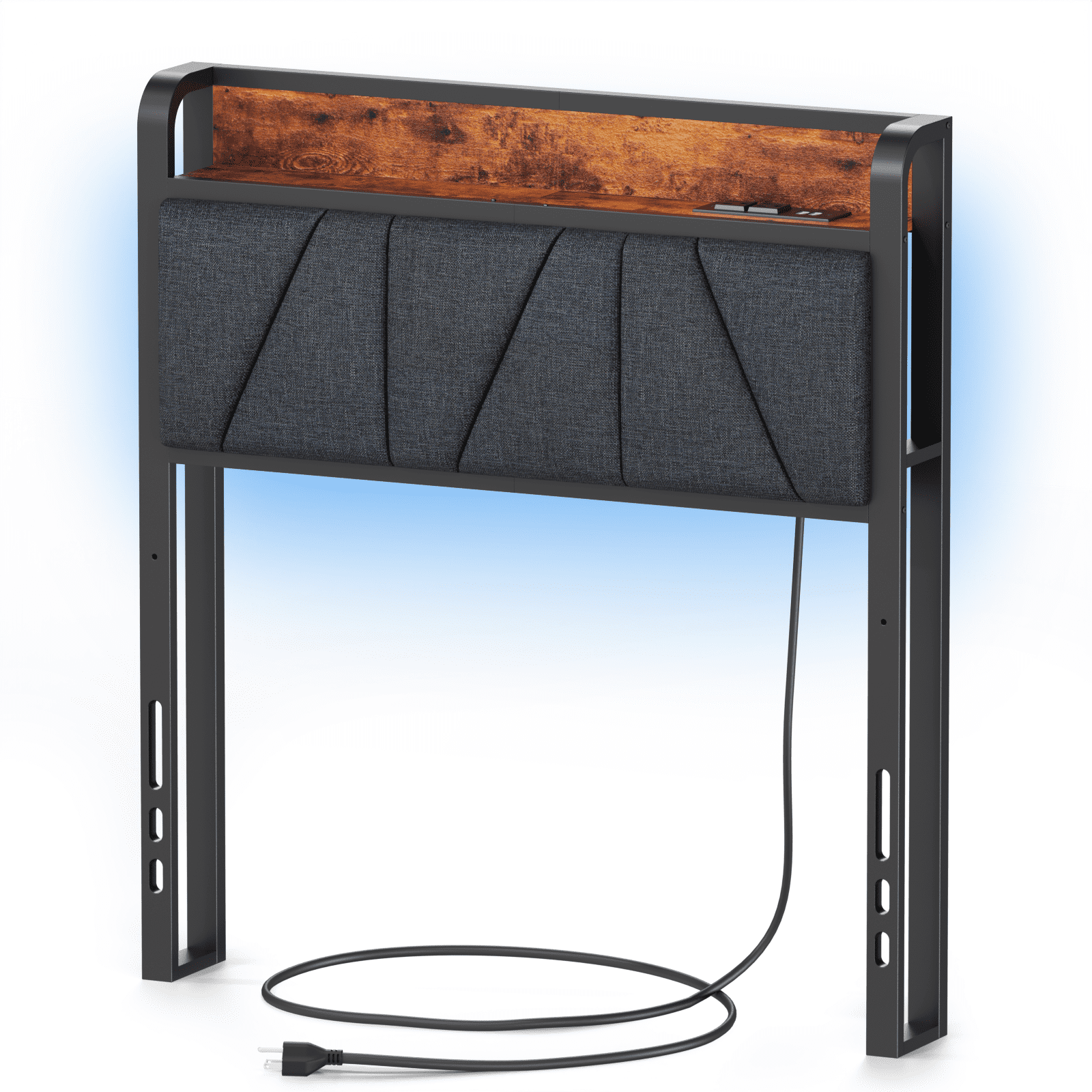 Headboard Stack Rack Furnulem Twin Headboard with LED Light,Upholstered Backrest Head Board ...