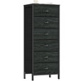 thumbnail image 1 of Furologee 6-Drawer Dresser, Vertical Storage Organizer with Fabric Bins for Bedroom, Living Room, Durable Side Table Nightstand, Black Oak, 1 of 11