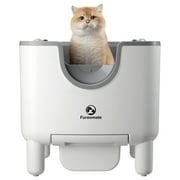 Furoomate Self-Cleaning Litter Box, Open-Top Automatic Cat Litter Box, Easy Maintenance, with Built-in Safety Features and Odor Control