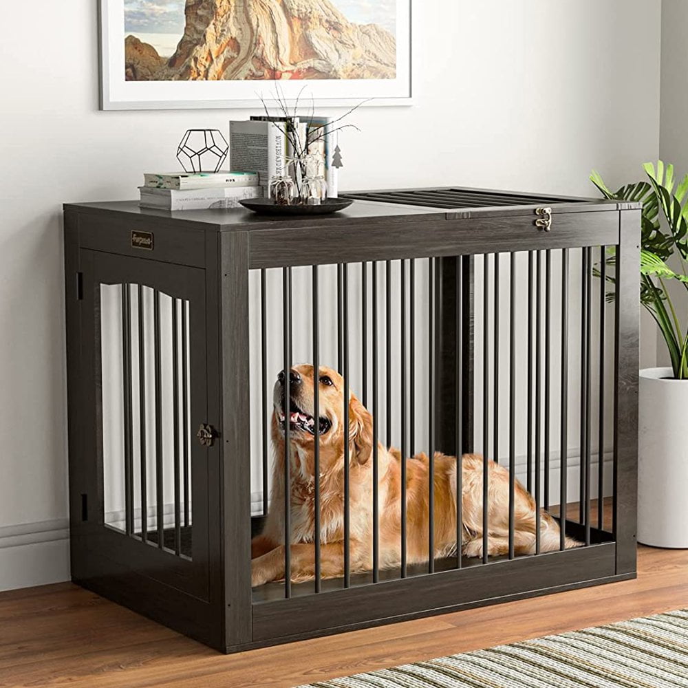Furpezoo Dog Crate, Large Dog Crate Furniture Wood Two Door Dog Cage, 40 Furpezoo Dog Crate, Large Dog Crate Furniture Wood Two Door Dog Cage, 40