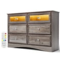thumbnail image 1 of Furpezoo Grey Dresser for Bedroom, 6 Drawers Dresser with LED Lights, 47" Wide Chests of Drawers for Living Room, 1 of 9