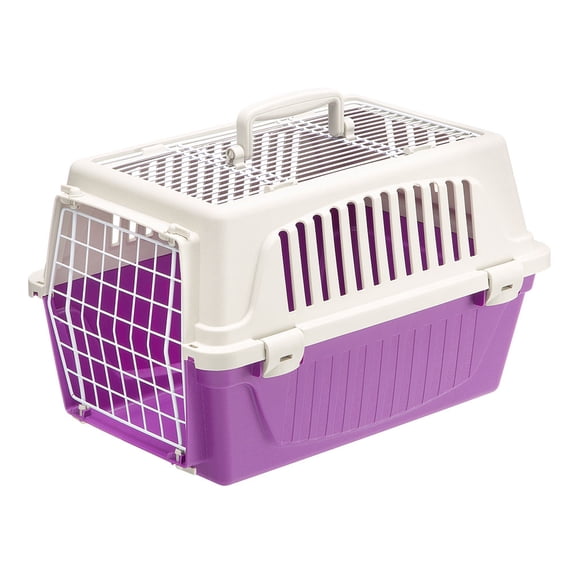 Furplast, 19-inch ATLAS with Two Doors Top Load Access Plastic Cat or Small Pet Carrier, Purple