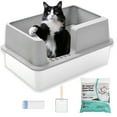 thumbnail image 1 of Furrbby Sifting Stainless Steel Litter Box for Pine Pellet, High Side, Grey, 1 of 9