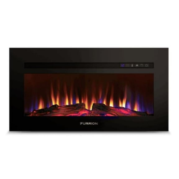 Furrion 2022302071 31 in. Greystone Glass Face Crystal Log Set Fireplace with 4 Color, Black