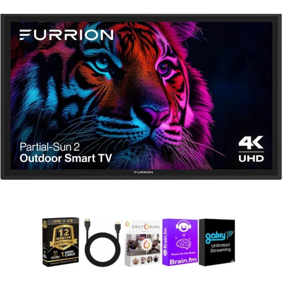 Furrion 55" Aurora Partial Sun 2 4K Outdoor Smart TV Entertainment Bundle