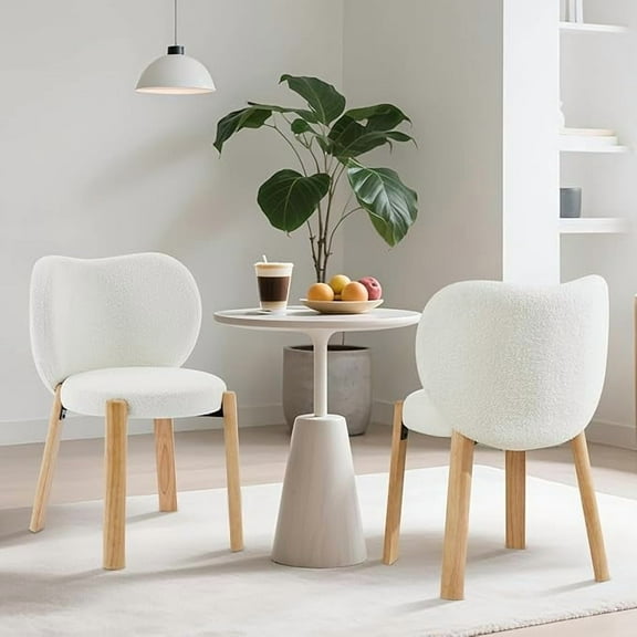 Furry Accent Chairs, Plush Teddy Fabric Vanity Chair, Small Space Armless Makeup Desk Chair for Bedroom/Dressing Room, 300 Lbs Capacity, Easy Assembly for Home,Office,Living Room(Black,1Pack)